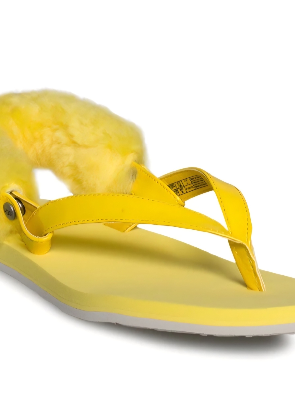 Ugg LaaLaa Lemon Sold Out Fuzzy Strap Women's Flip Flop Sandal